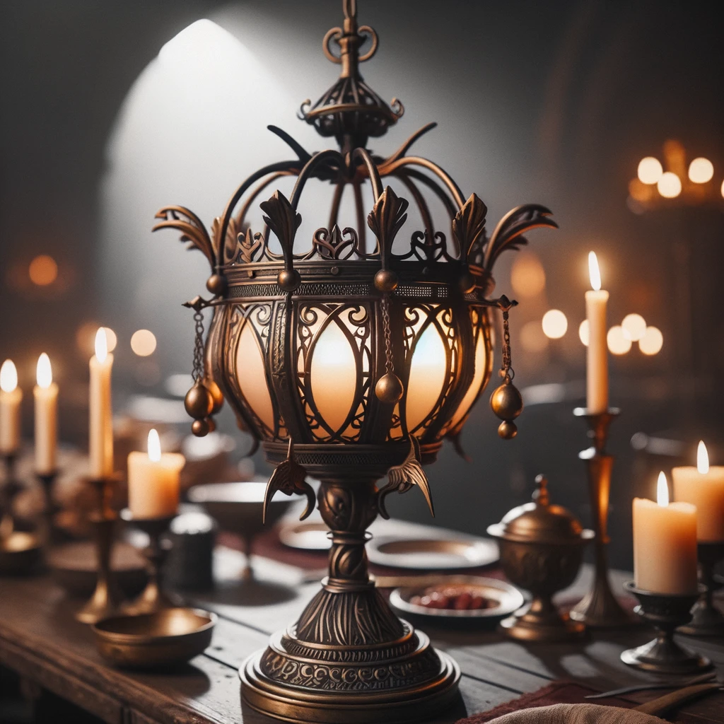 En middelalderlig bordlampe fra velstående hjem