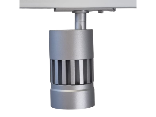 1F LED skinnespot Sølv 9W 3000K