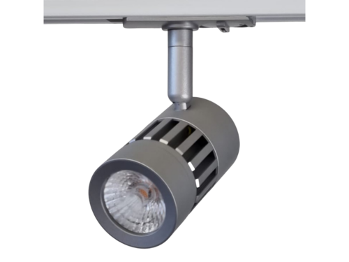 1F LED skinnespot Sølv 9W 3000K