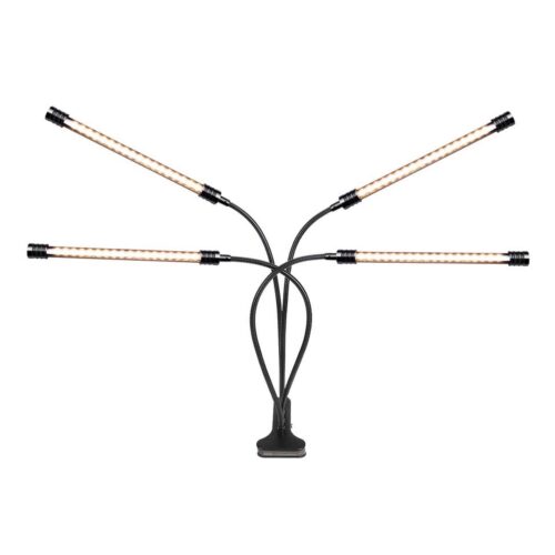 LED grolys lampe med 4 arme og clip 20Watt fulspektrum hvid lys
