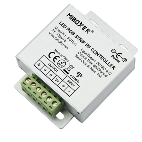MiBoxer trådløs RGB bånd kontroller og fjernbetjening med touch for 12 & 24V - 240Watt