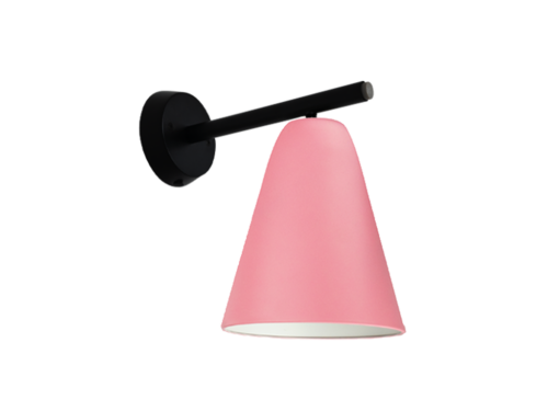 Capelo metal væglampe Rosa skærm med sort stel