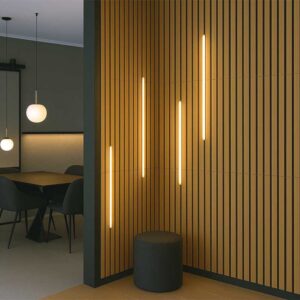 LED Lys til akustikpaneler, sort, 4×1,5m