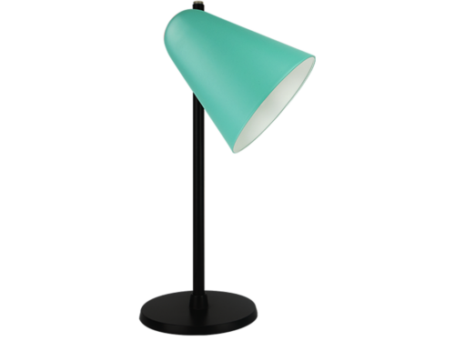 Capelo Sort bordlampe af genbrugsmetal med 50´er grøn skærm