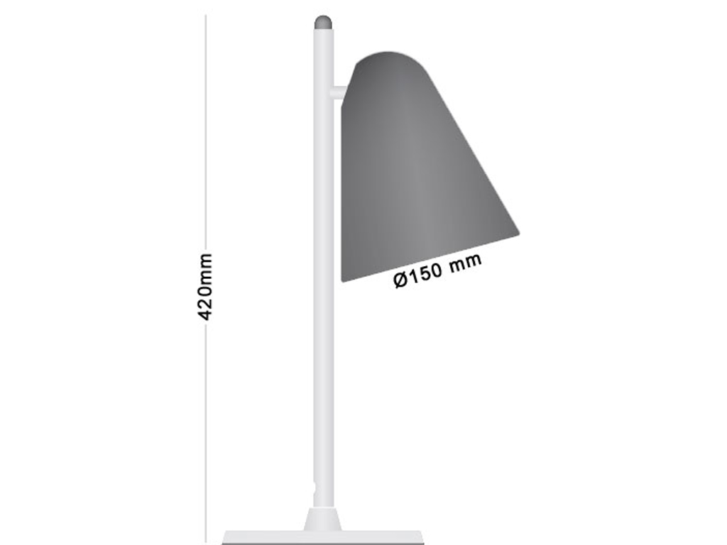 Capelo Sort bordlampe af genbrugsmetal med 50´er grøn skærm