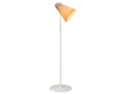 hvid gulvlampe af genbrugsmetal