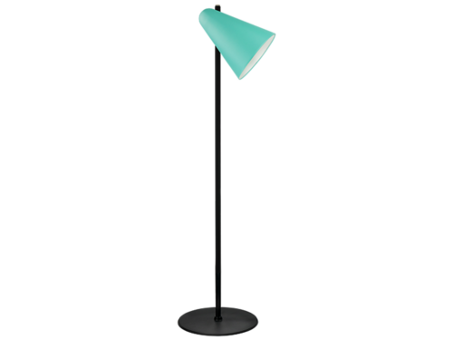 Sort gulvlampe af genbrugsmetal