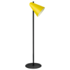 Capelo metal standerlampe med Gul skærm og sort lampestel