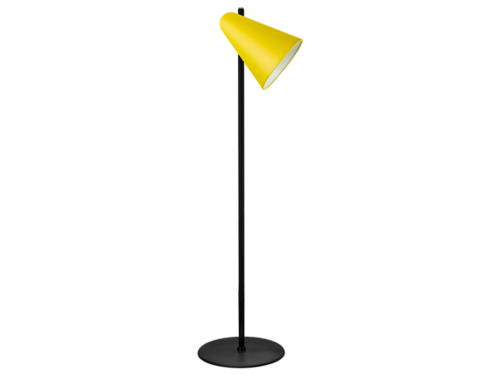 Capelo metal standerlampe med Gul skærm og sort lampestel