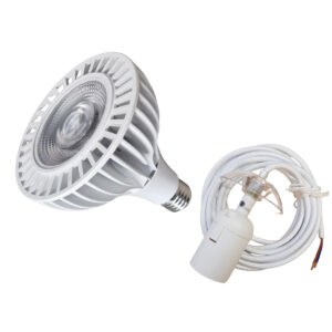 PAR38 GRO + Hvid E27 C. Ledning