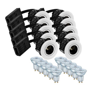 Indbygningsspot Mat Hvid m. dim GU10 LED 10stk