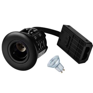 Indbygningsspot GU10 Sort OUTDOOR  m. GU10 LED