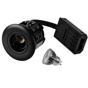 Sort GU10 Indbygningsspot m LED (10153)