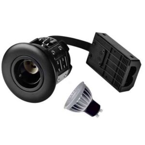 Sort front + bagdåse + GU10 4,5w 40gr Dim (10146)