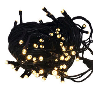 Lyskæde 10meter m. 100 små diodelys 2700K + kabel