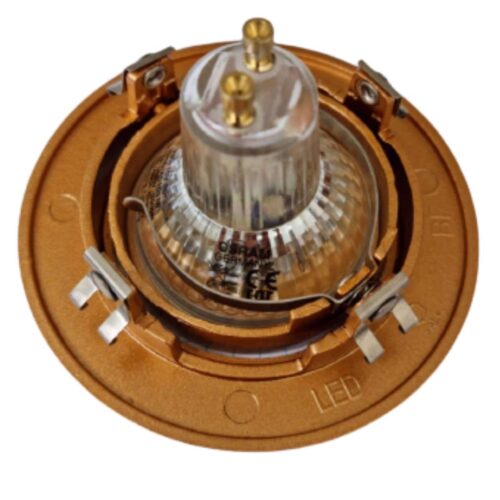 Indbygningsspot GU10 Mat Messing m. GU10 LED - Billede 3