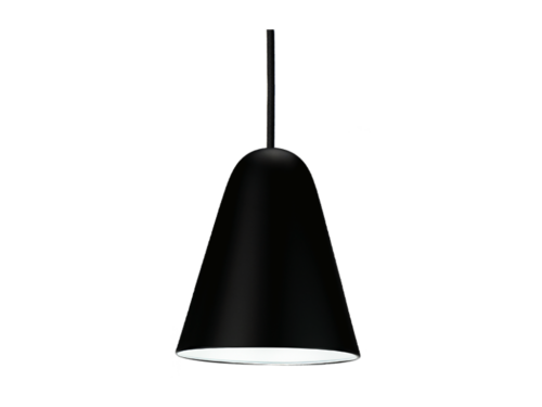 Capelo Sort metal pendel med sort stofledning