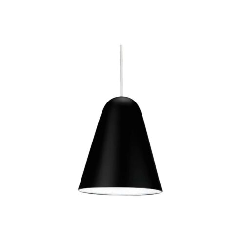 Capelo Sort metal pendel med hvid stofledning