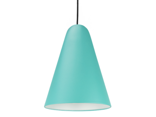 Capelo stor pendel lampe grøn skærm sort stofledning