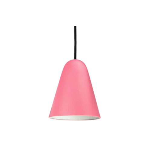 Capelo Rosa metal pendel med sort stofledning