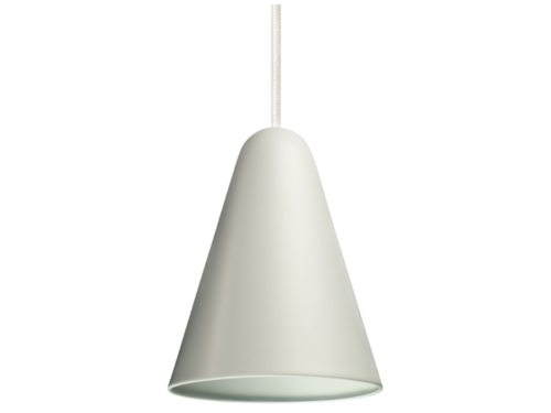 Capelo Stor hvid metal pendel med hvid stofledning