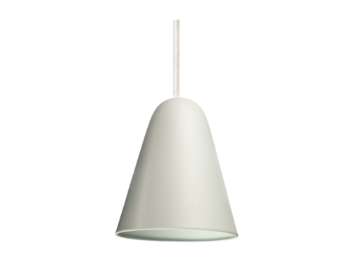 Capelo Hvid metal pendel med Hvid stofledning og E27