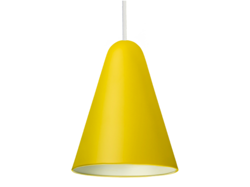 Capelo Stor pendel lampe Gul skærm hvid stofledning