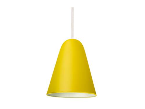 Capelo Gul metal pendel med hvid stofledning