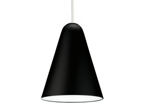 Capelo Stor pendel lampe Sort skærm hvid stofledning