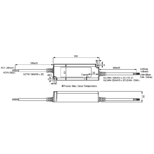 Meanwell PWM-60-24 60W 24V Dæmpbar LED driver 1-10V
