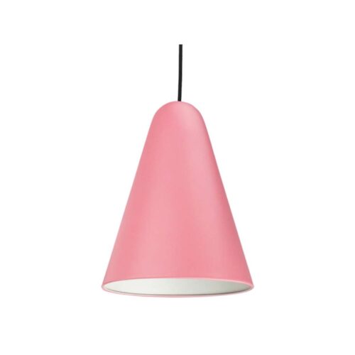 Capleo Rosa stor metal pendel med sort stofledning
