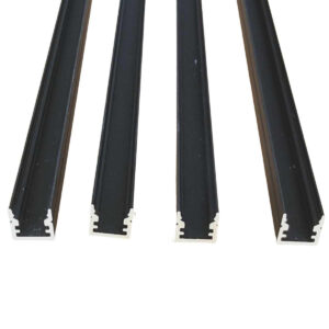 Sort aluminiums profil 10x10mm, H:150cm x 4stk