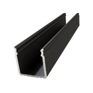 Sort Alu profil 16x16mm m gråt låg 2m