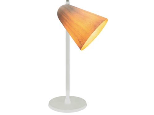 Capelo Hvid bordlampe af genbrugsmetal m. resin skærm