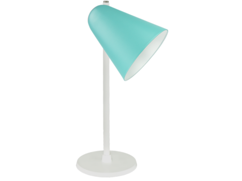 Capelo Hvid bordlampe af genbrugsmetal