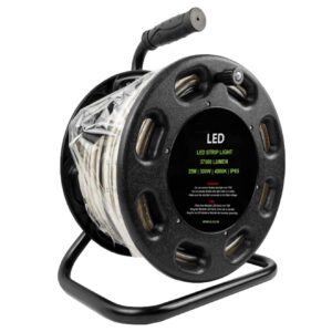 25m Arbejdslys tromle, 230V Pro LED strip, 300W, neutral hvid