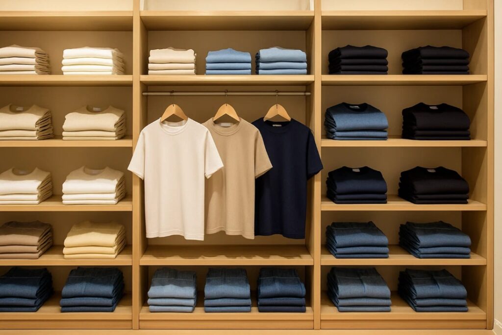 Butiksbelysning og tøj med LED lys