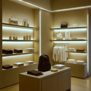 Butiksbelysning med LED-remsor framhäver produkterna och skapar en inbjudande atmosfär i butiken