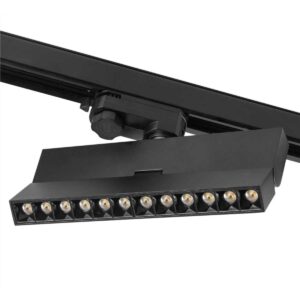 3-fas spårspotlight, svart, 12 W CCT, dimbar