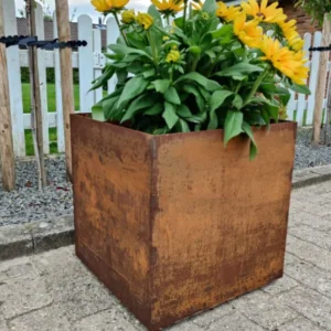 Plantekumme 3 mm stålplade 50×50×50 cm (skjulte hjul)