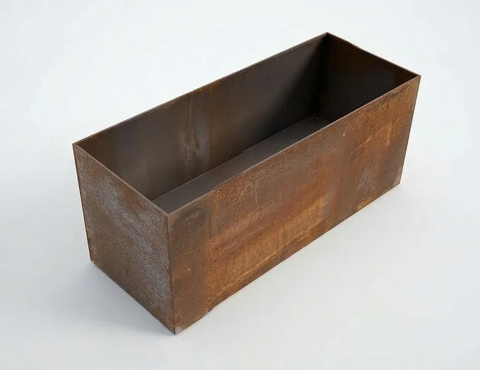 Plantekumme i 5 mm stålplade, 100x35x50cm (skjulte hjul) - Billede 2
