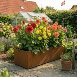 Plantekumme med Skjulte Hjul – mål 120 x 40 x 25 cm
