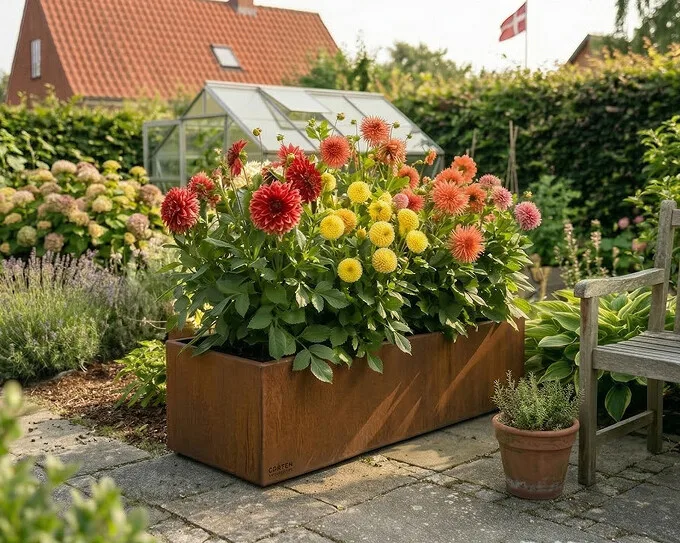 Plantekumme med Skjulte Hjul – mål 120 x 40 x 25 cm