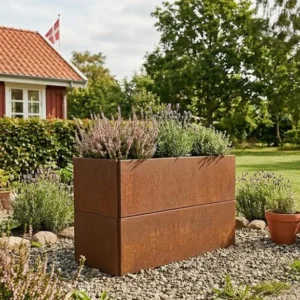 Plantekumme med skjulte hjul – med mål 120 x 40 x 50 cm