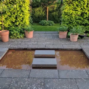 Spejlbassin i 5 mm corten stål, 200x100x10cm