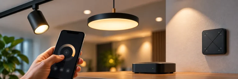 Smart belysning som styrs via mobilen i moderna hem