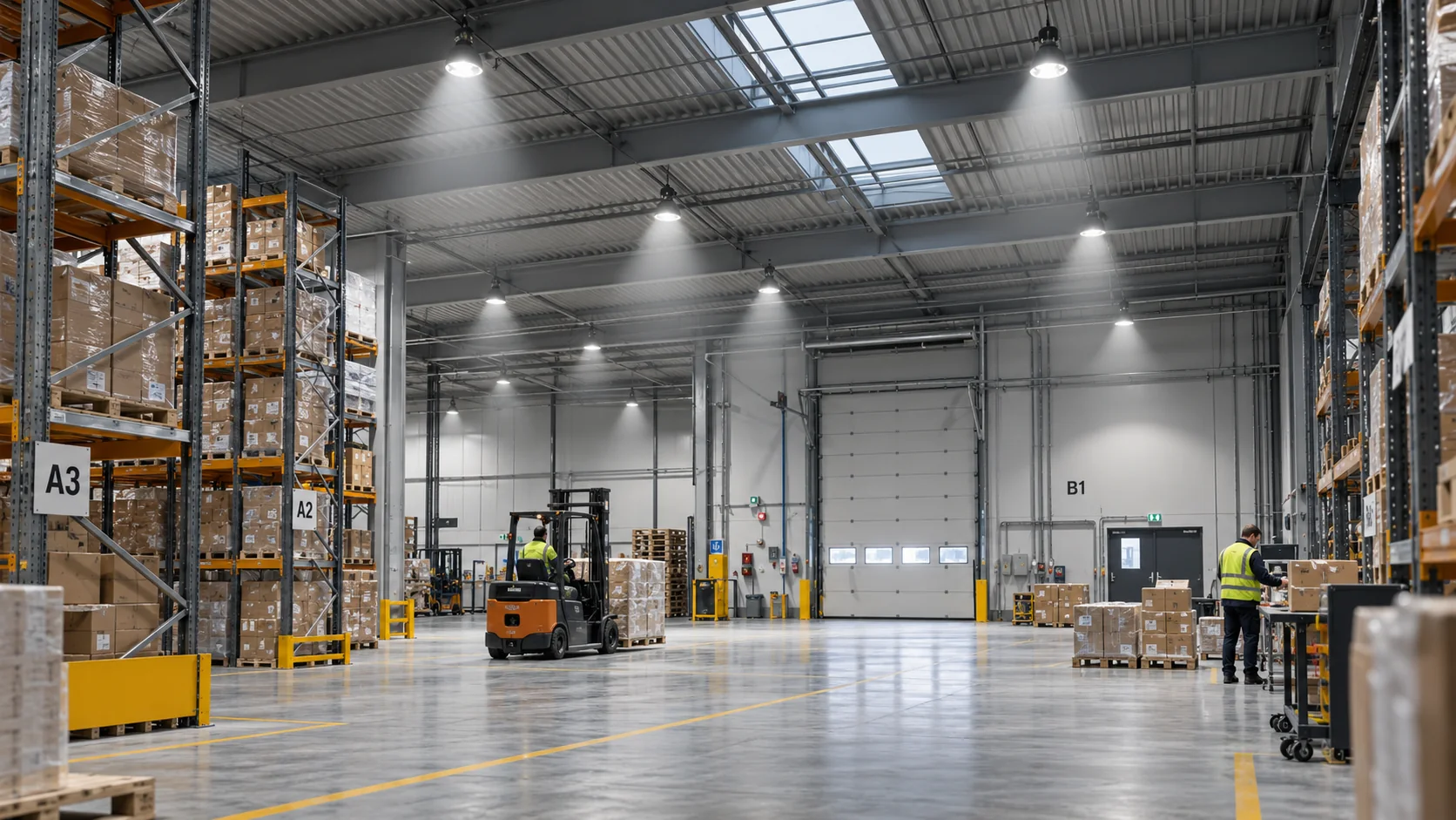 LED-belysning i produktionshallen