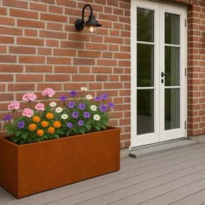 Plantekasse i corten stål – 120 x 40 x H40 cm