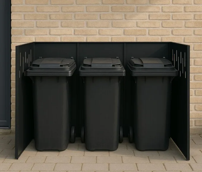 Skraldespandsskjuler i metal - flere varianter - Bild 2