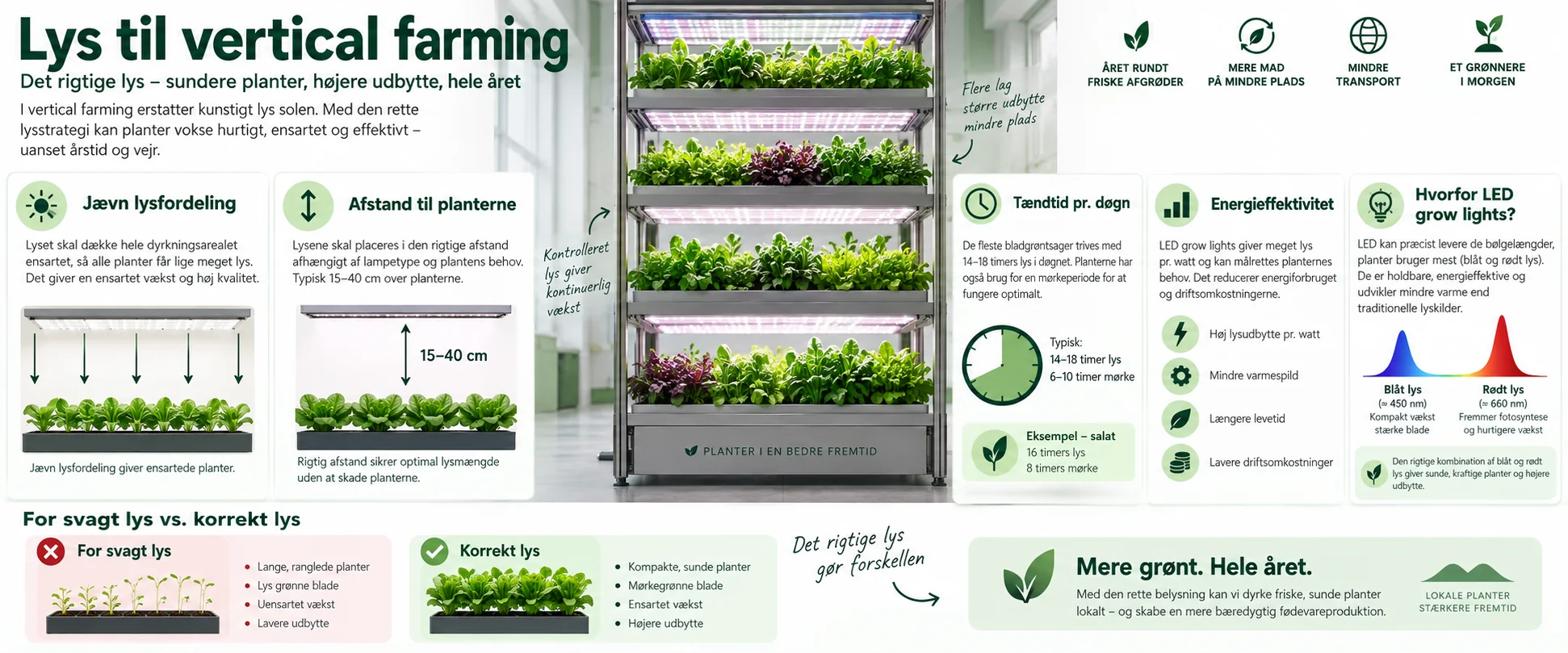 Guide till belysning för vertikal odling